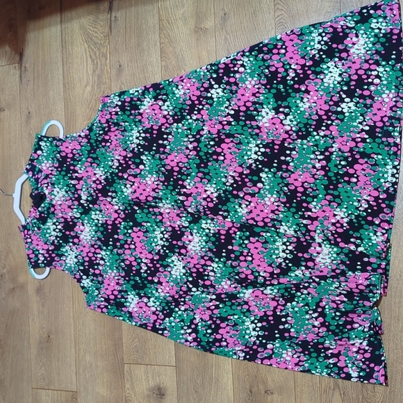 Robbie Bee Slinky Sleeveless Printed A-Line Dress Back Tie Closure Mock Neck 3X - Picture 7 of 11